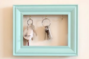 Picture frame turned into a key holder