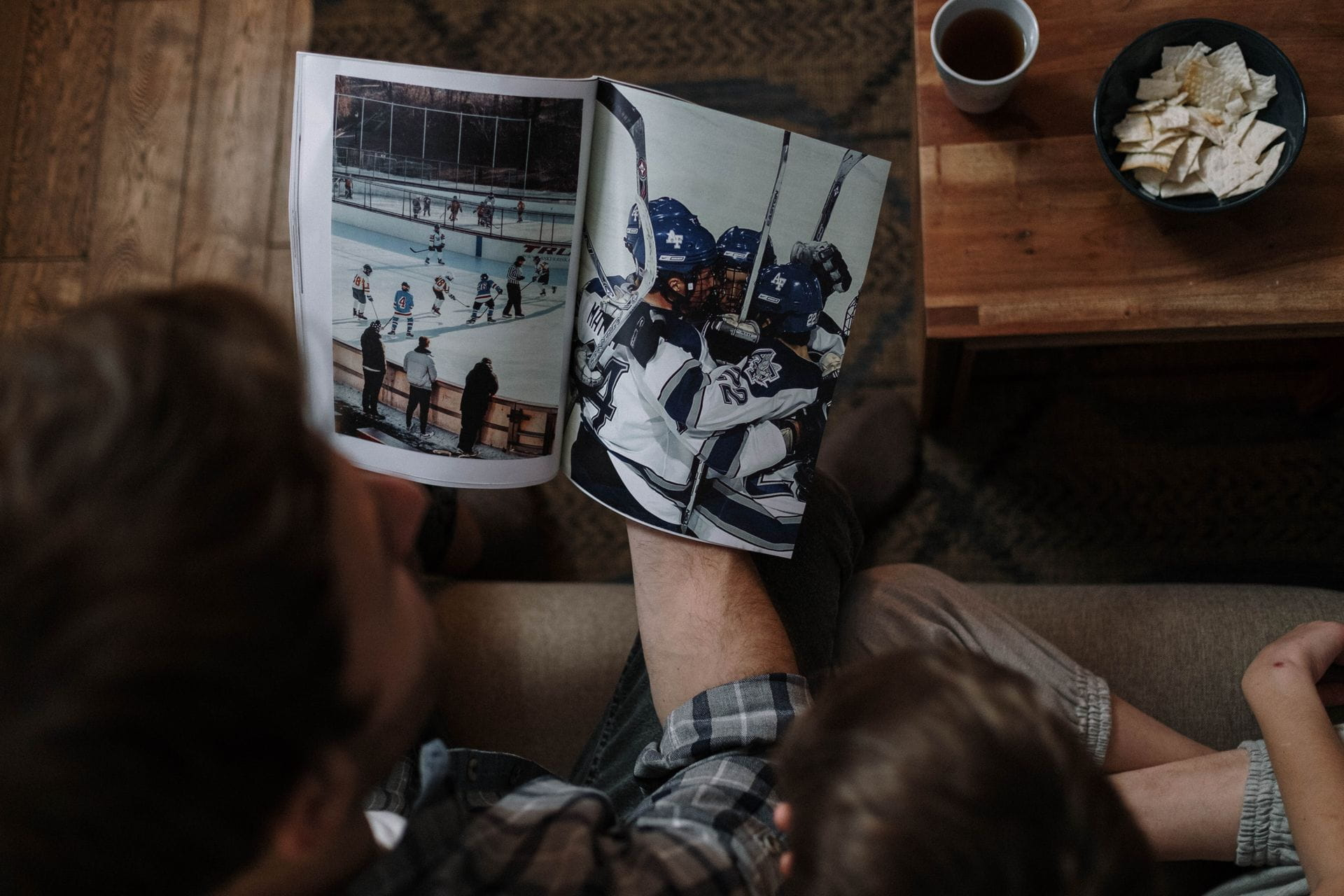Man seeing School yearbook